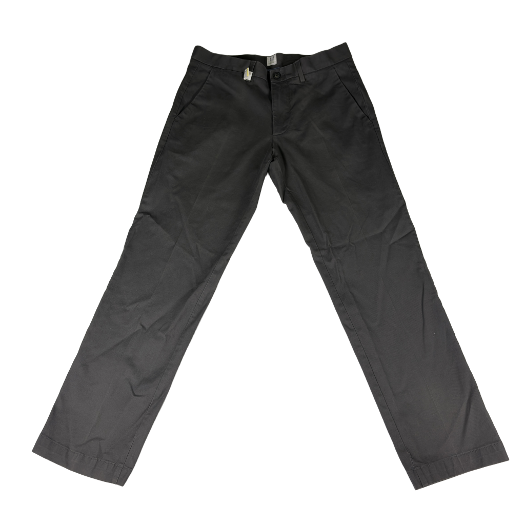 Dark straight pants — front
